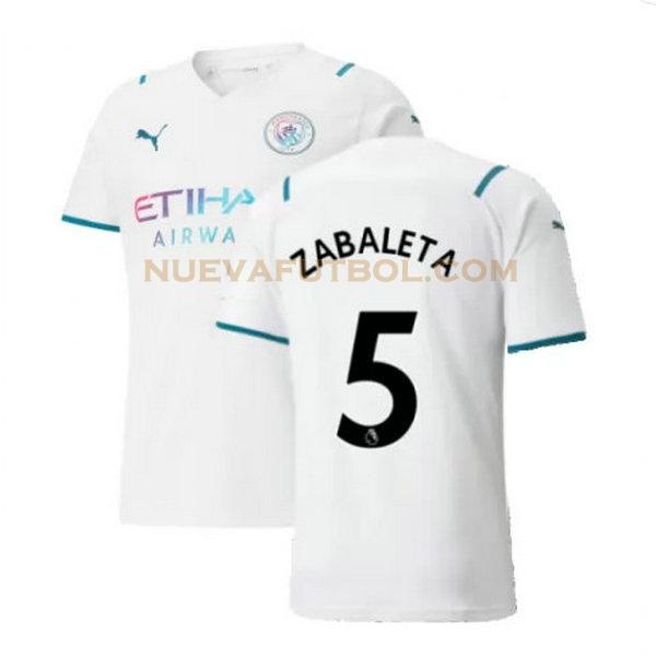 segunda camiseta zabaleta 5 manchester city 2021 2022 blanco hombre