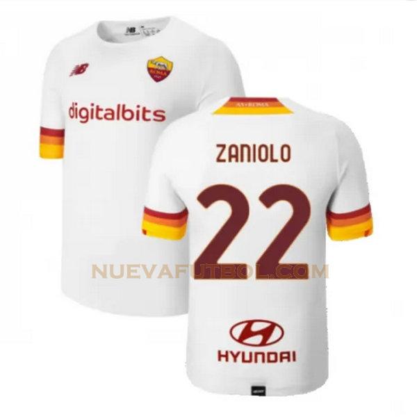 segunda camiseta zaniolo 22 as roma 2021 2022 blanco hombre