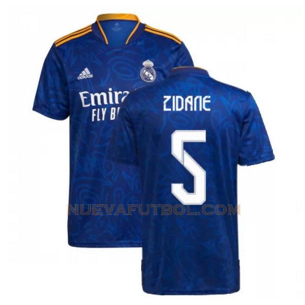 segunda camiseta zidane 5 real madrid 2021 2022 azul hombre