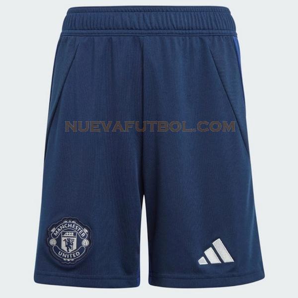 segunda pantalones cortos manchester united 2024 2025 azul hombre