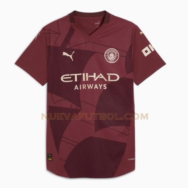 tailandia tercera camiseta manchester city 2024 2025 rojo hombre