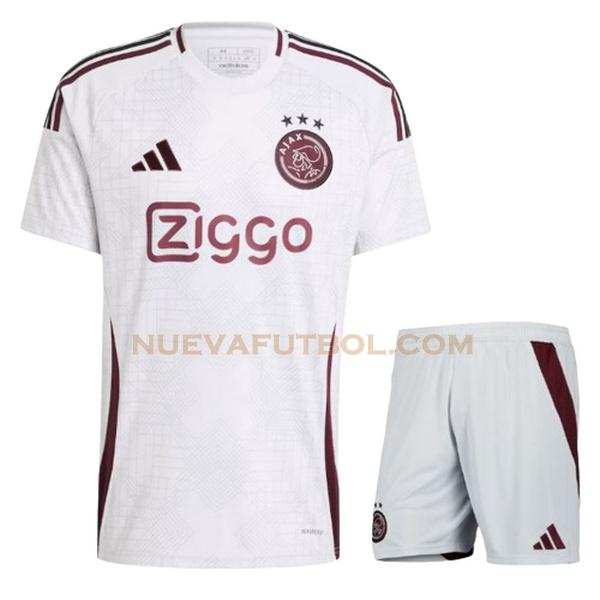 tercera camiseta ajax 2024 2025 blanco niño