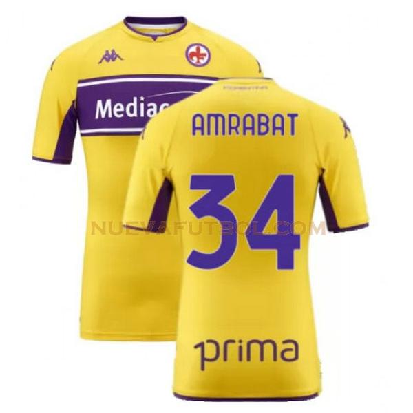 tercera camiseta amrabat 34 fiorentina 2021 2022 amarillo hombre