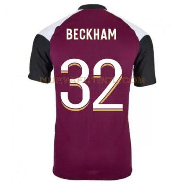 tercera camiseta beckham 32 paris saint germain 2020-2021 púrpura hombre