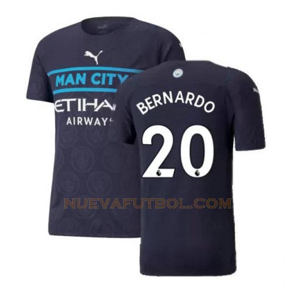 tercera camiseta bernardo 20 manchester city 2021 2022 negro hombre