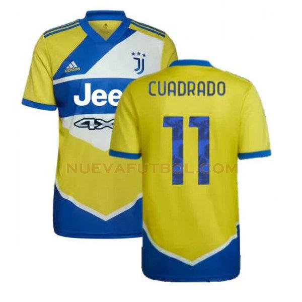 tercera camiseta cuadrado 11 juventus 2021 2022 amarillo azul hombre