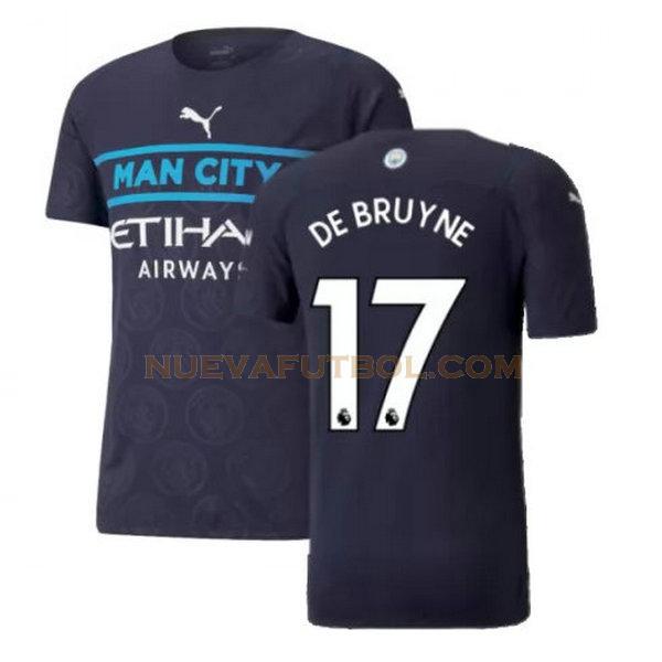 tercera camiseta de bruyne 17 manchester city 2021 2022 negro hombre