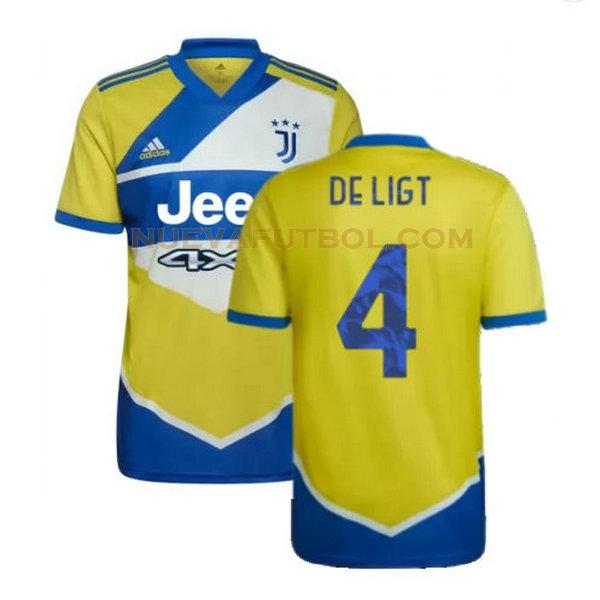 tercera camiseta de ligt 4 juventus 2021 2022 amarillo azul hombre