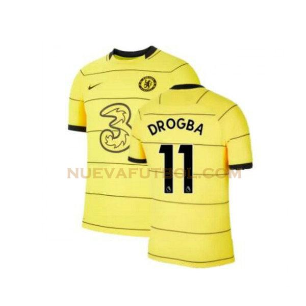 tercera camiseta drogba 11 chelsea 2021 2022 amarillo hombre