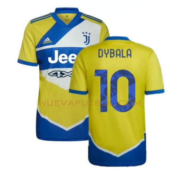 tercera camiseta dybala 10 juventus 2021 2022 amarillo azul hombre