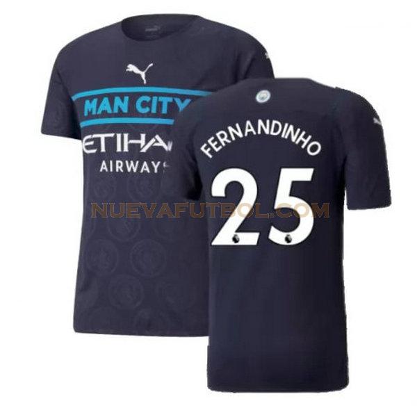 tercera camiseta fernandinho 25 manchester city 2021 2022 negro hombre