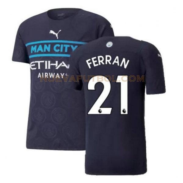 tercera camiseta ferran 21 manchester city 2021 2022 negro hombre