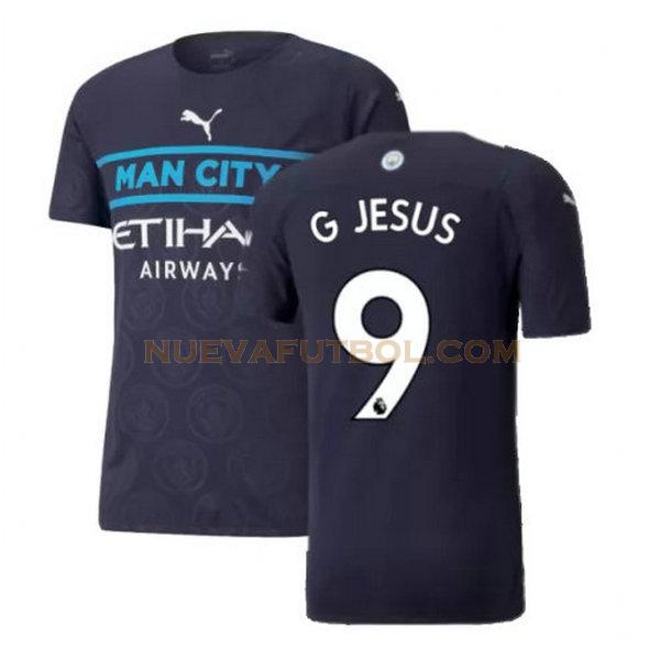 tercera camiseta g jesus 9 manchester city 2021 2022 negro hombre