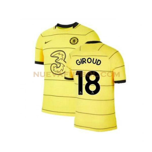 tercera camiseta giroud 18 chelsea 2021 2022 amarillo hombre