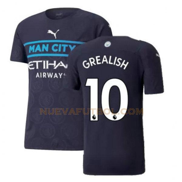 tercera camiseta grealish 10 manchester city 2021 2022 negro hombre