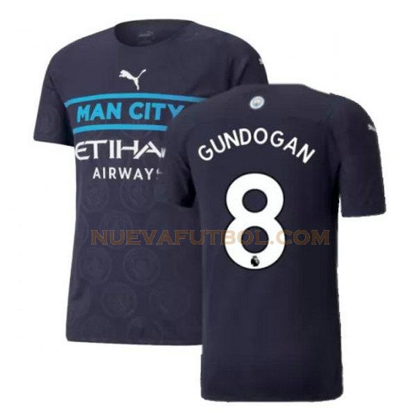 tercera camiseta gundogan 8 manchester city 2021 2022 negro hombre