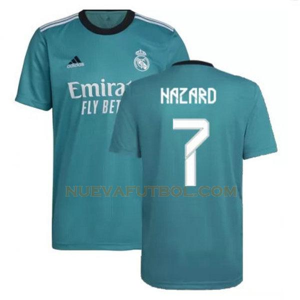 tercera camiseta hazard 7 real madrid 2021 2022 verde hombre