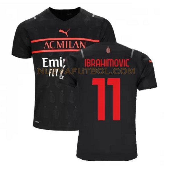 tercera camiseta ibrahimovic 11 ac milan 2021 2022 negro hombre