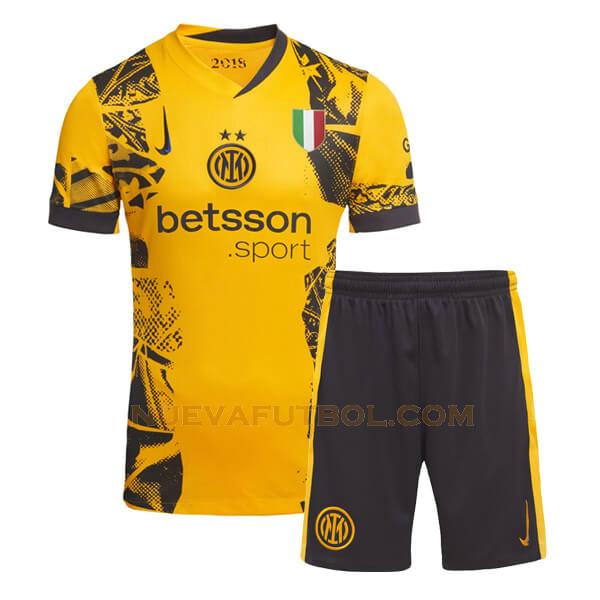 tercera camiseta inter milan 2024 2025 amarillo niño