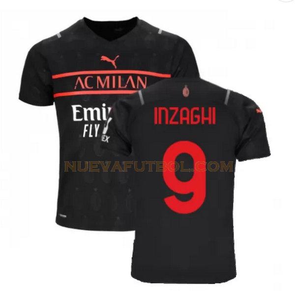 tercera camiseta inzaghi 9 ac milan 2021 2022 negro hombre