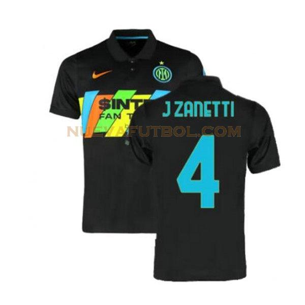 tercera camiseta j zanetti 4 inter milan 2021 2022 negro hombre