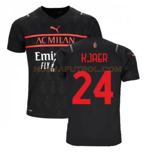 tercera camiseta kjaer 24 ac milan 2021 2022 negro hombre