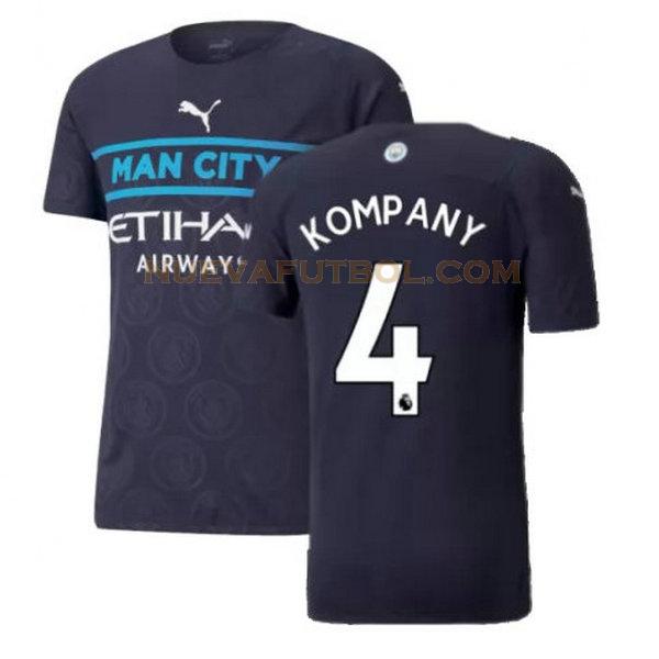 tercera camiseta kompany 4 manchester city 2021 2022 negro hombre