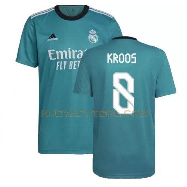 tercera camiseta kroos 8 real madrid 2021 2022 verde hombre