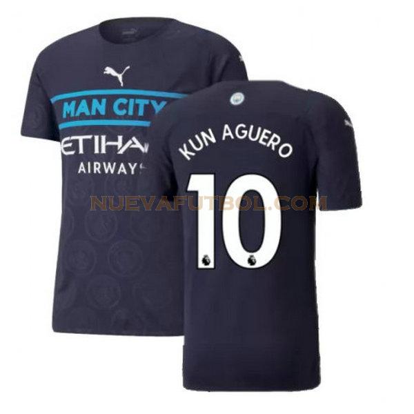 tercera camiseta kun aguero 10 manchester city 2021 2022 negro hombre