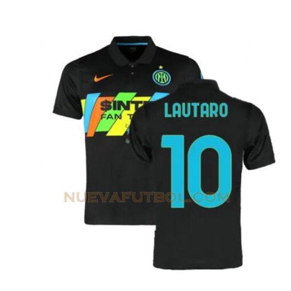 tercera camiseta lautaro 10 inter milan 2021 2022 negro hombre