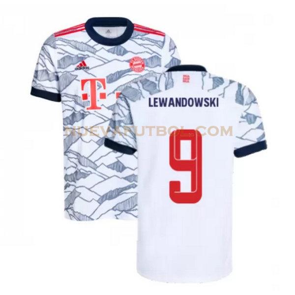 tercera camiseta lewandowski 9 bayern de múnich 2021 2022 negro hombre