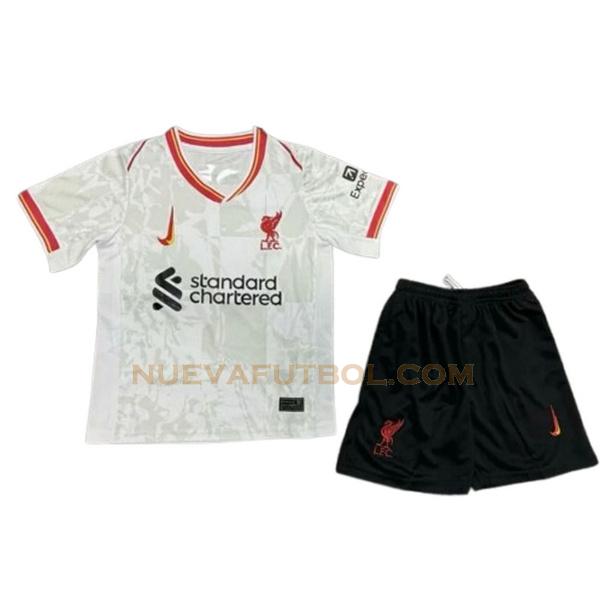 tercera camiseta liverpool 2024 2025 blanco niño