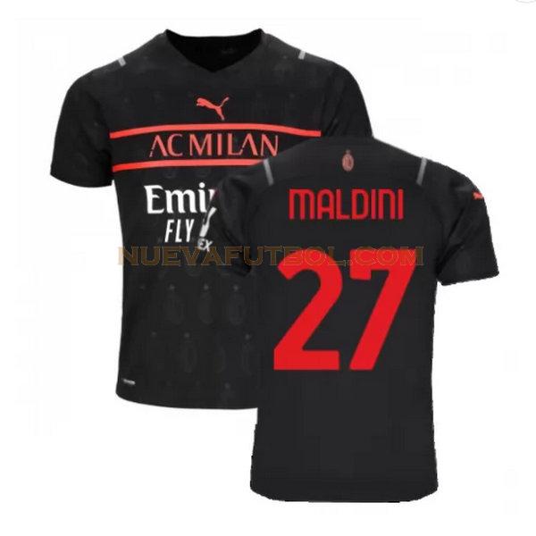 tercera camiseta maldini 27 ac milan 2021 2022 negro hombre