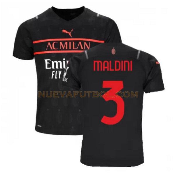 tercera camiseta maldini 3 ac milan 2021 2022 negro hombre