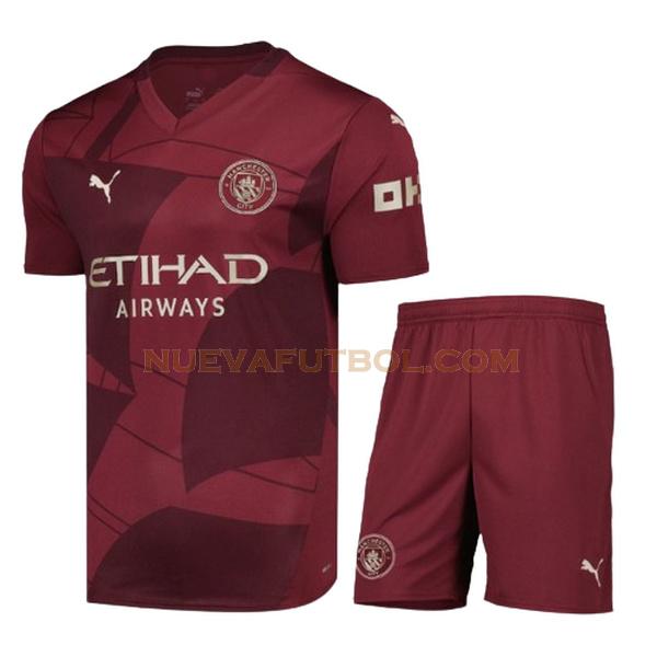 tercera camiseta manchester city 2024 2025 rojo niño