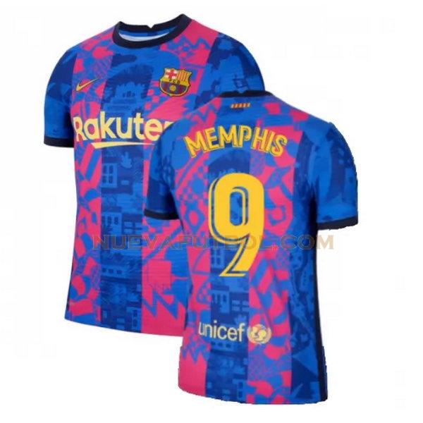 tercera camiseta memphis 9 barcelona 2021 2022 azul rojo hombre