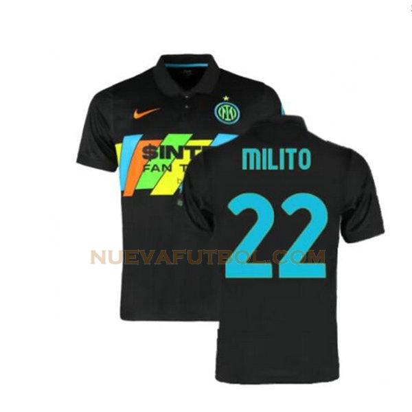 tercera camiseta milito 22 inter milan 2021 2022 negro hombre