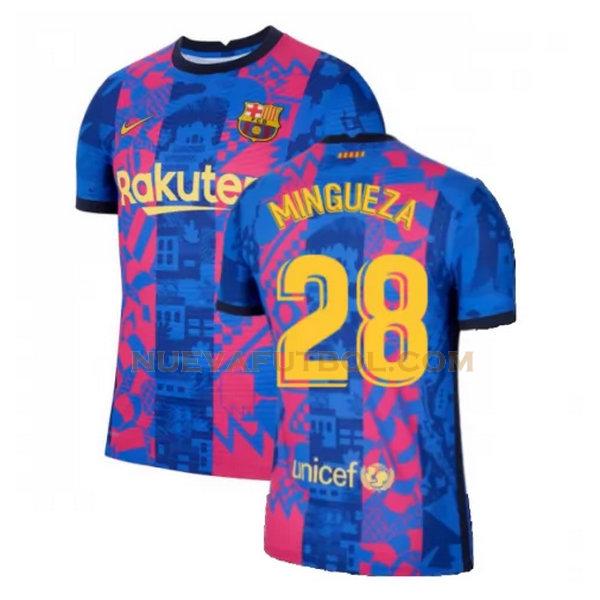 tercera camiseta mingueza 28 barcelona 2021 2022 azul rojo hombre