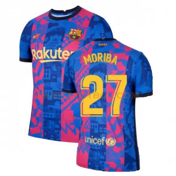 tercera camiseta moriba 27 barcelona 2021 2022 azul rojo hombre