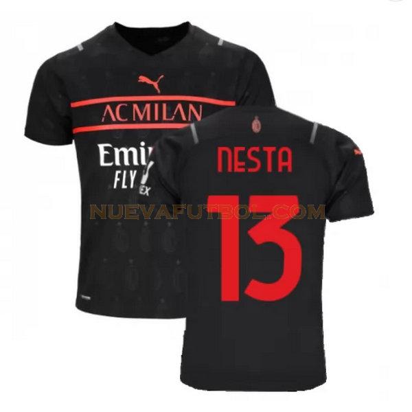 tercera camiseta nesta 13 ac milan 2021 2022 negro hombre