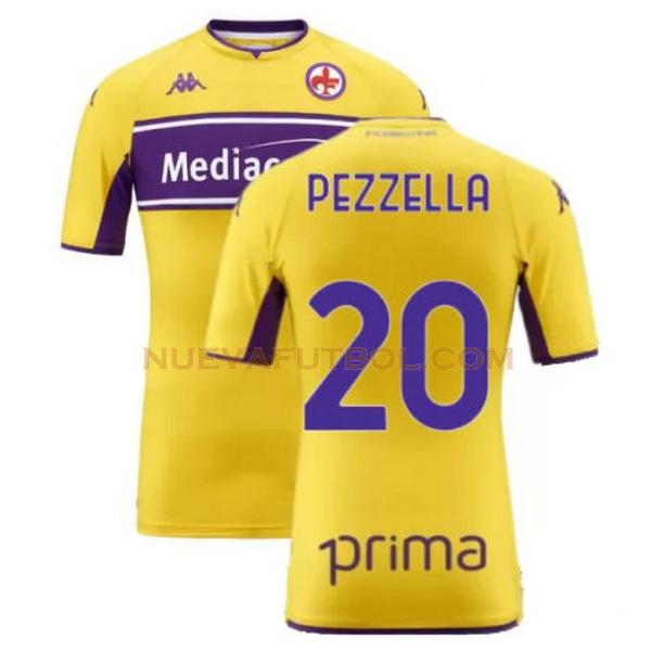 tercera camiseta pezzella 20 fiorentina 2021 2022 amarillo hombre