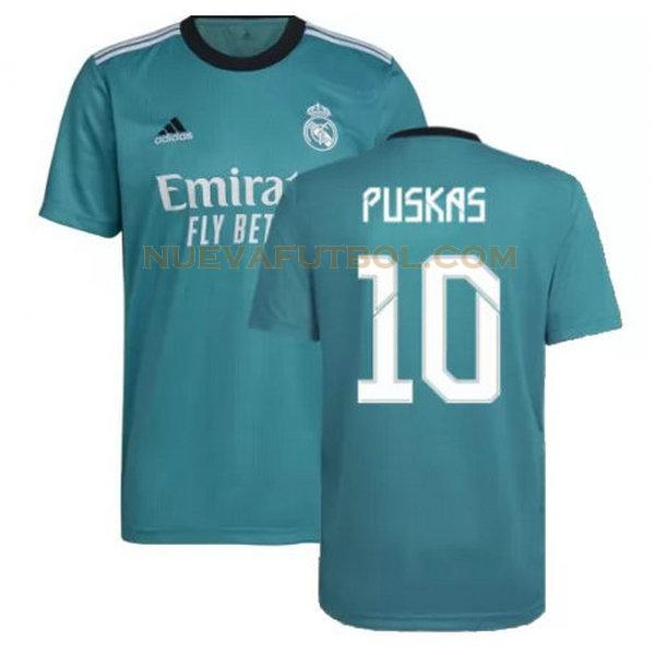 tercera camiseta puskas 10 real madrid 2021 2022 verde hombre