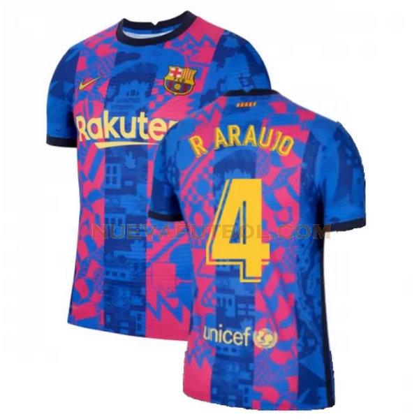 tercera camiseta r araujo 4 barcelona 2021 2022 azul rojo hombre