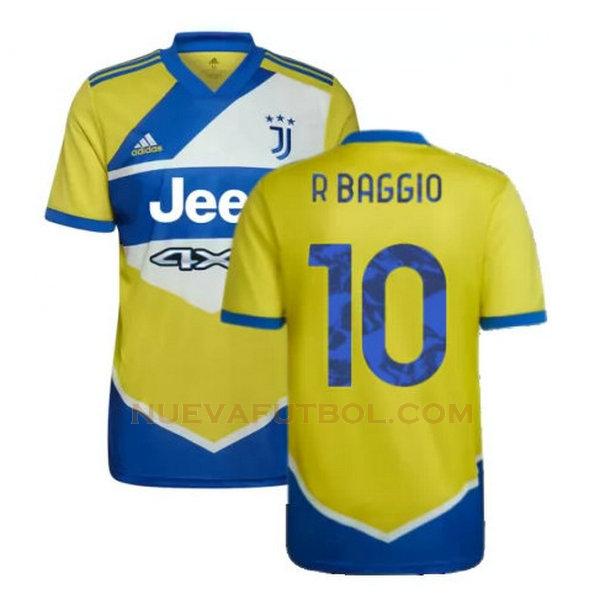 tercera camiseta r baggio 10 juventus 2021 2022 amarillo azul hombre