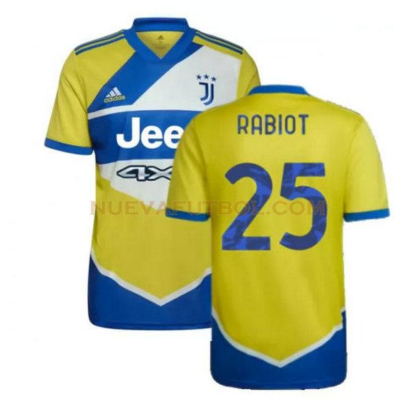 tercera camiseta rabiot 25 juventus 2021 2022 amarillo azul hombre