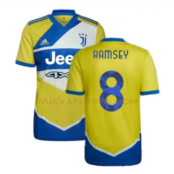 tercera camiseta ramsey 8 juventus 2021 2022 amarillo azul hombre