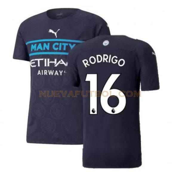 tercera camiseta rodrigo 16 manchester city 2021 2022 negro hombre