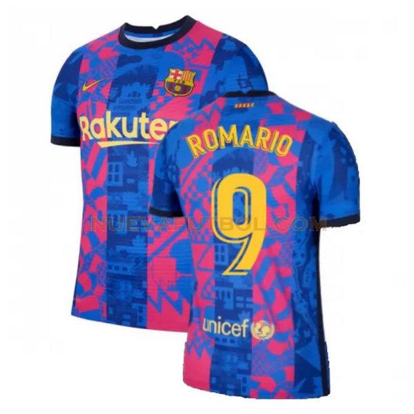 tercera camiseta romario 9 barcelona 2021 2022 azul rojo hombre