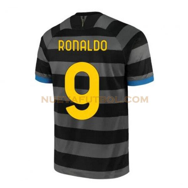 tercera camiseta ronaldo 9 inter milan 2020-2021 gris hombre