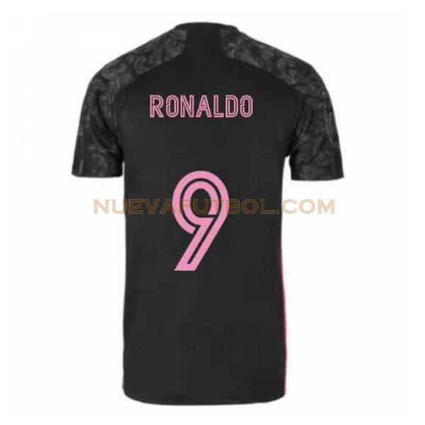 tercera camiseta ronaldo 9 real madrid 2020-2021 negro hombre